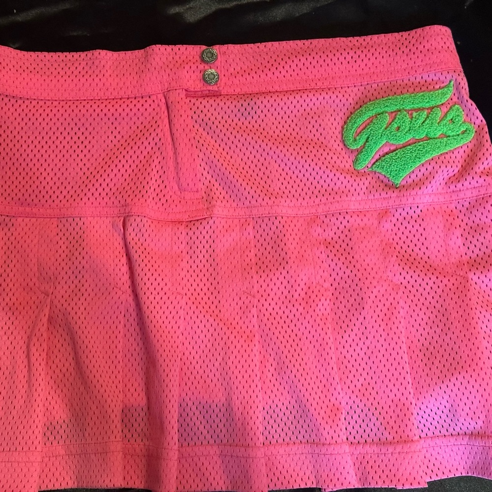 Hot pink neon mini skirt